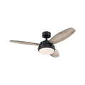 Alloy ceiling fan with light, grey/black, 42 in, E26 LED