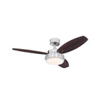 Alloy ceiling fan with light, grey/nickel, 42 in E26 LED