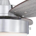 Alloy ceiling fan with light, grey/nickel, 42 in E26 LED