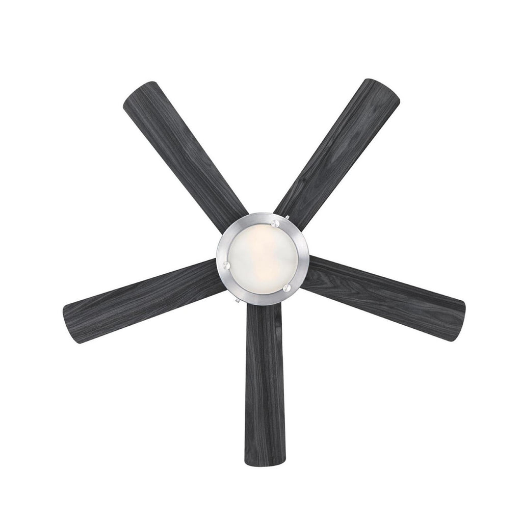 Comet ceiling fan with light, anthracite/wood/nickel, 52 in