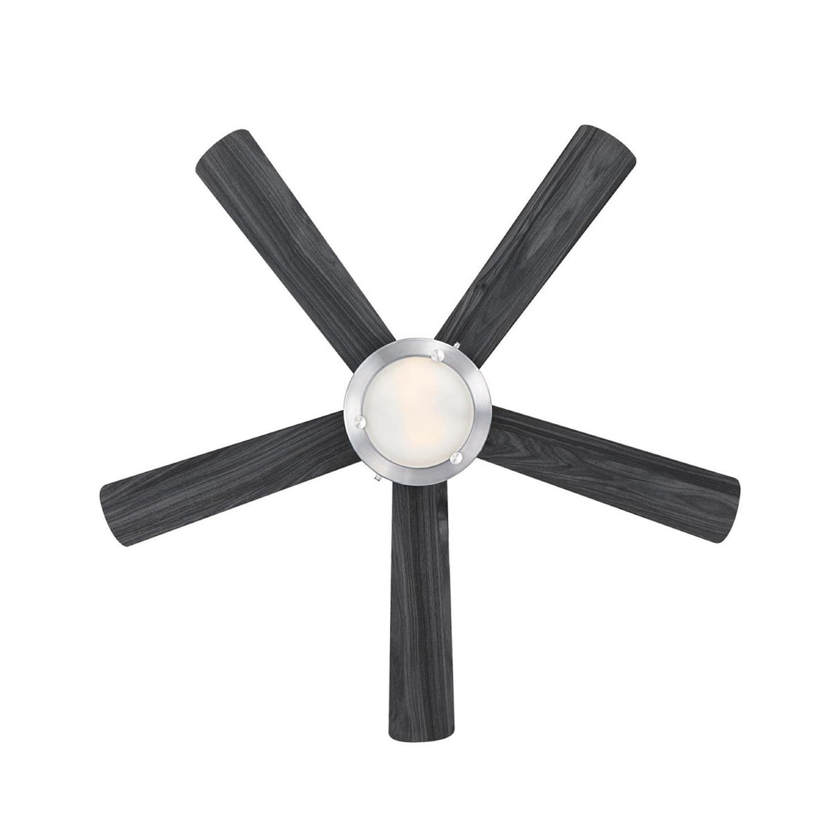 Comet ceiling fan with light, anthracite/wood/nickel, 52 in