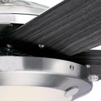 Comet ceiling fan with light, anthracite/wood/nickel, 52 in