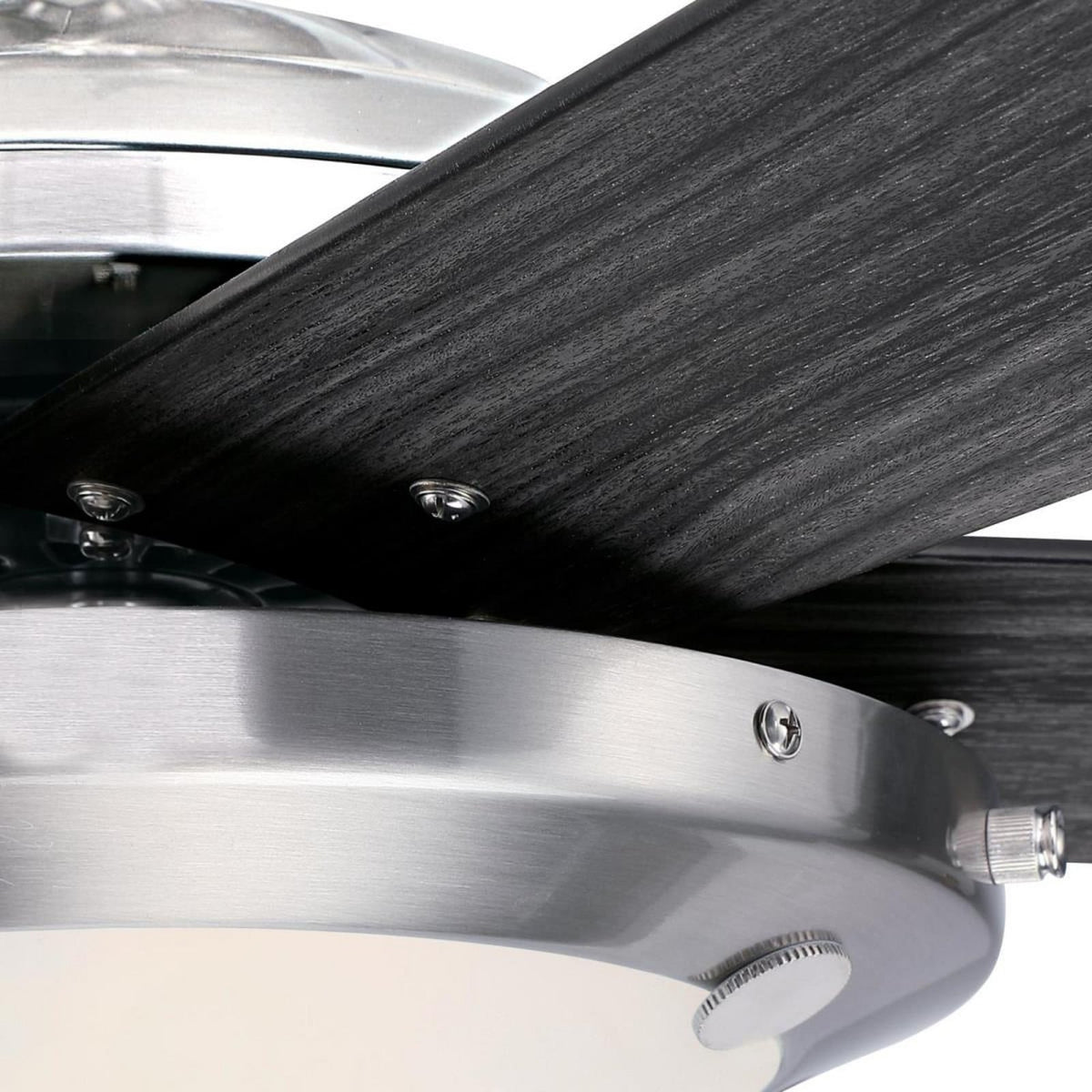Comet ceiling fan with light, anthracite/wood/nickel, 52 in