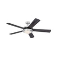 Comet ceiling fan with light, anthracite/wood/nickel, 52 in