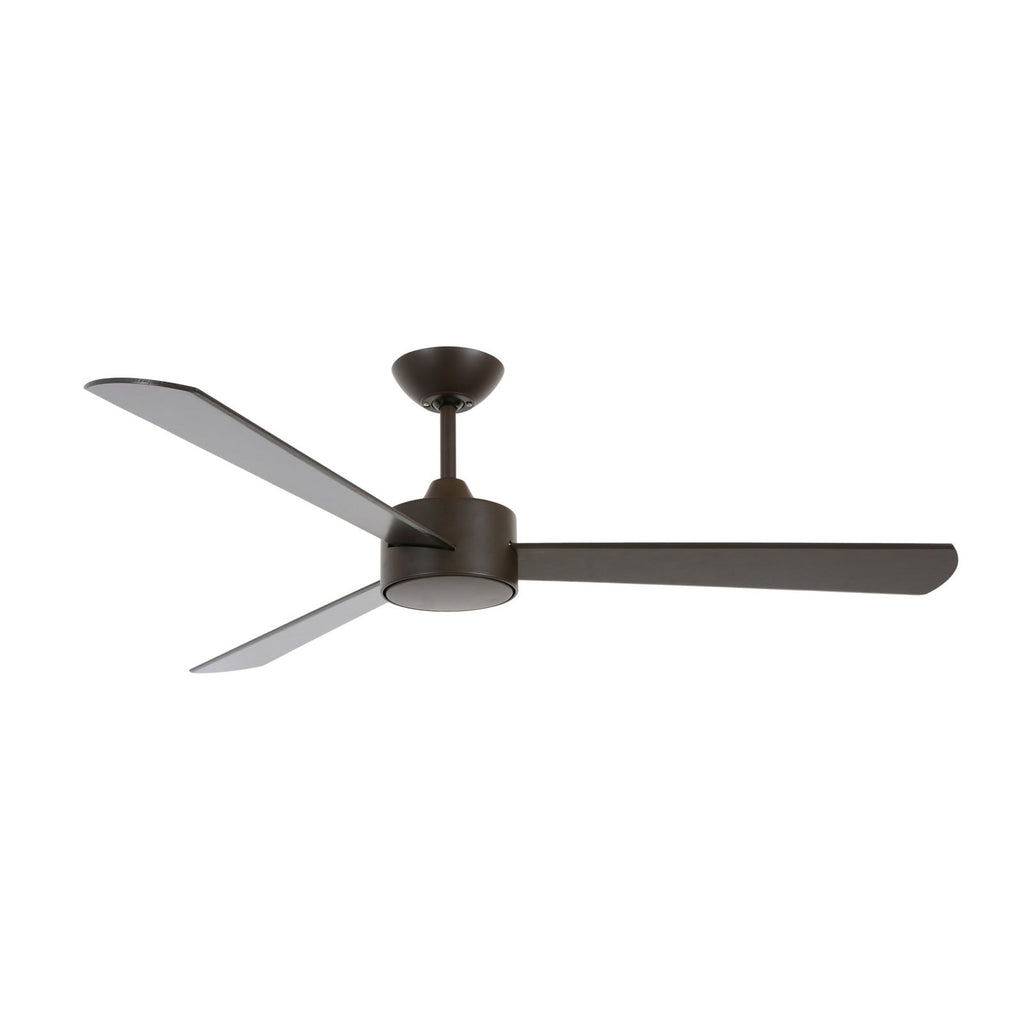 Climate III ceiling fan, black/koa, Ø 51.96 in, quiet DC motor