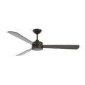 Climate III ceiling fan, black/koa, Ø 51.96 in, quiet DC motor