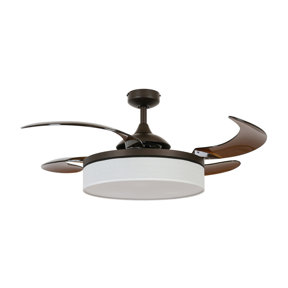 Ceiling fan with light, Fraser bronze/amber, Ø 48.03 in