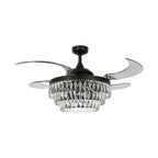 Ceiling fan with light, Veil black, Ø 48.03 in, quiet