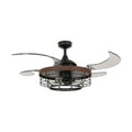 Montclair ceiling fan with light, black/smoke, Ø 48 in
