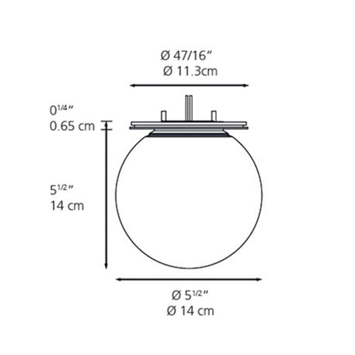 Artemide Dioscuri ceiling light, white, 5 1/2 in, glass, E12