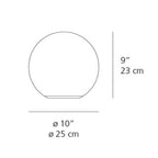 Artemide Dioscuri table lamp, white, 9 13/16 in, glass, E26, dimmable