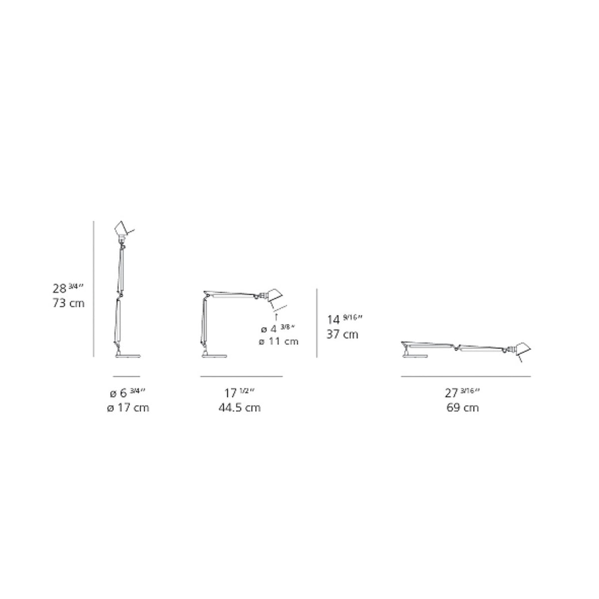 Artemide Tolomeo Micro table lamp, white, 28 3/4 in, E12