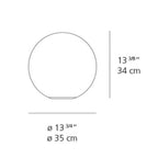 Artemide Dioscuri table lamp, white, 13 3/4 in, glass, E26 dimmable
