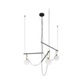 Artemide S3 hanging light, black/gold, 46 x 37 in, 3-bulb