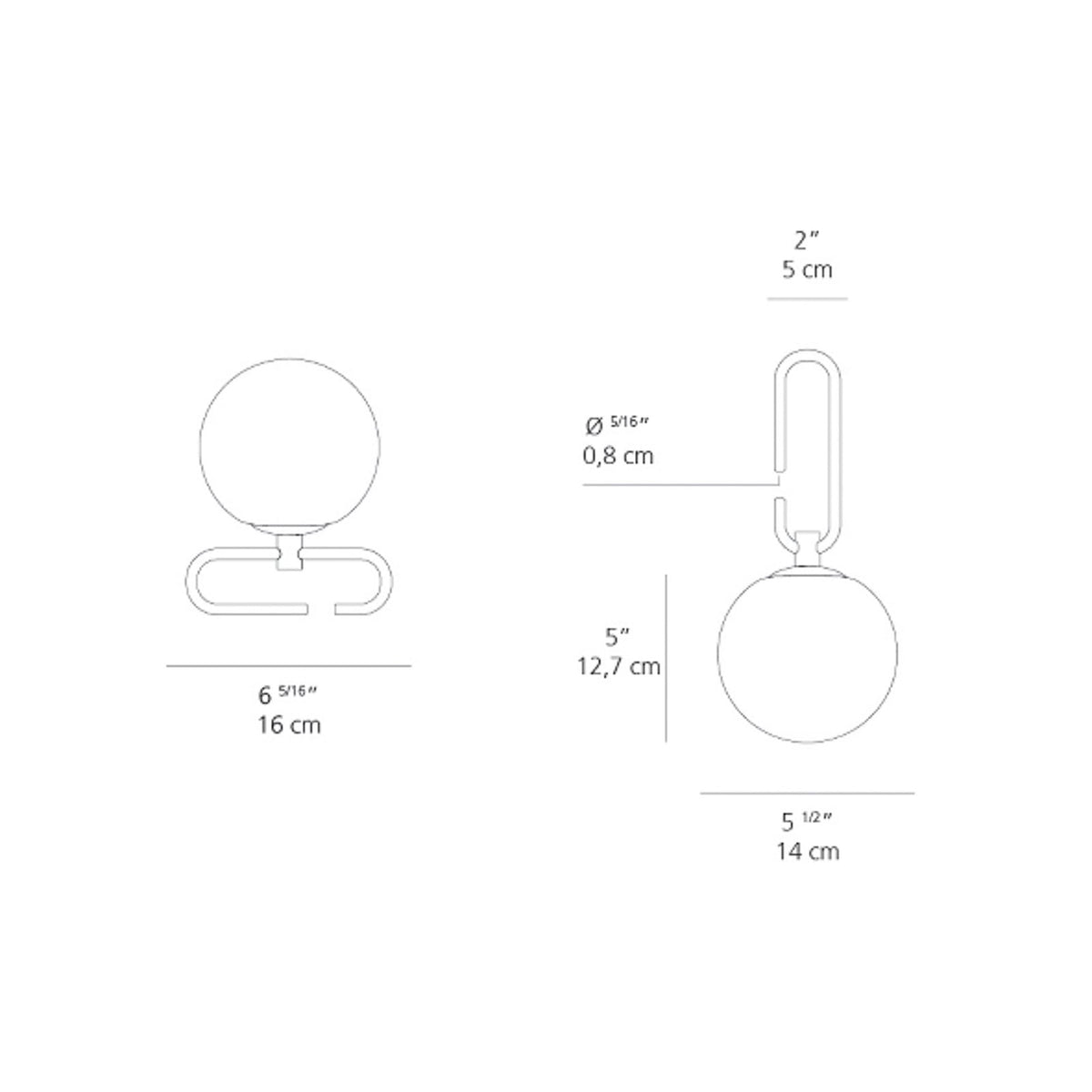 Artemide NH1217 table lamp, brass/opal glass, Ø 5 in, E12