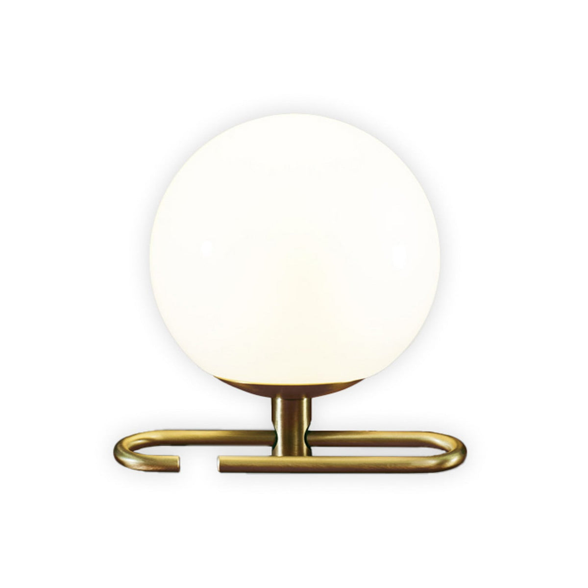 Artemide NH1217 table lamp, brass/opal glass, Ø 5 in, E12