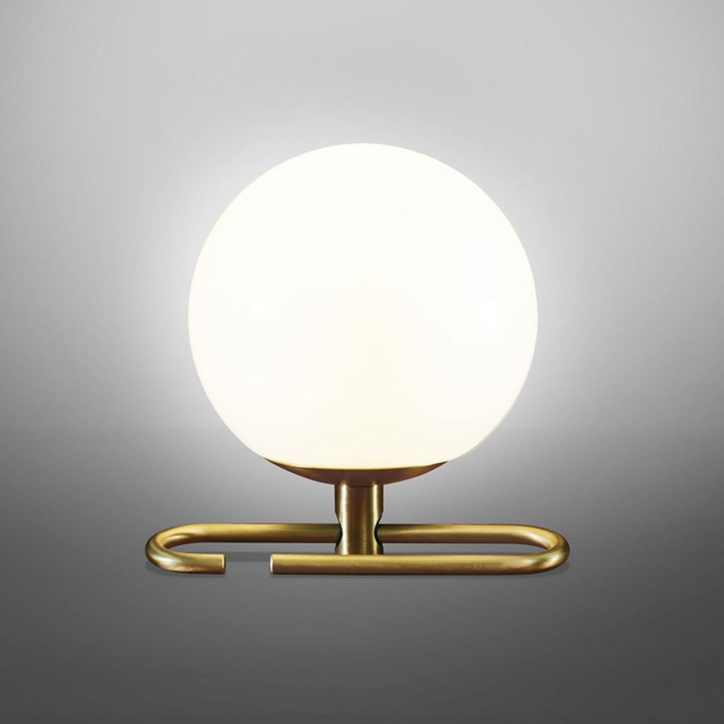 Artemide NH1217 table lamp, brass/opal glass, Ø 5 in, E12