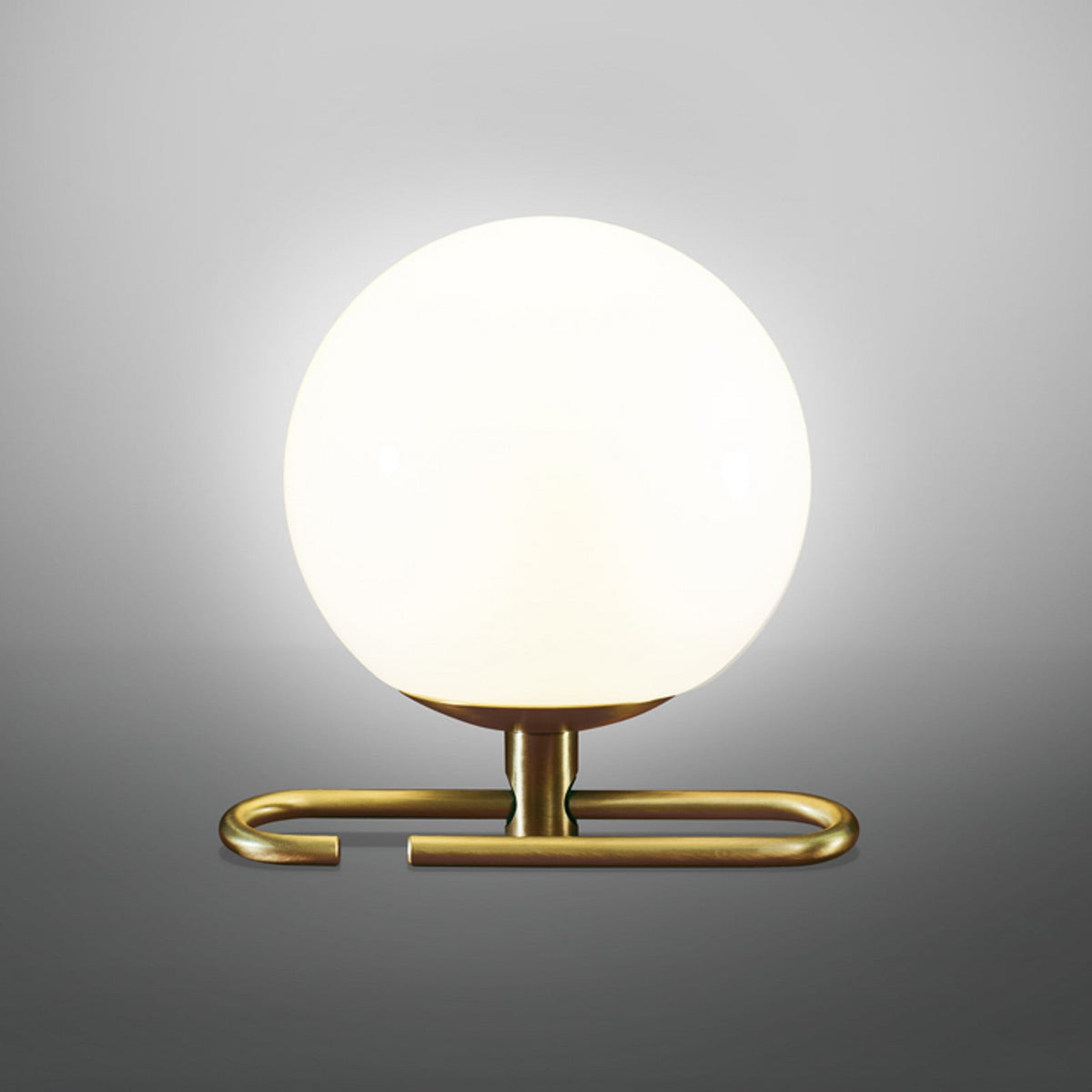 Artemide NH1217 table lamp, brass/opal glass, Ø 5 in, E12