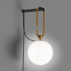 Artemide NH wall light, brass/opal glass, Ø 5 1/2 in, E12