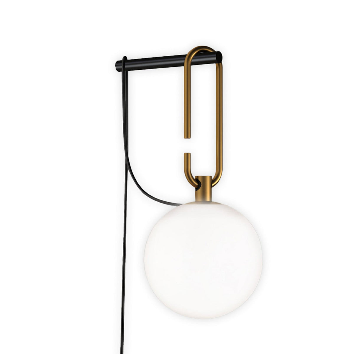 Artemide NH wall light, brass/opal glass, Ø 5 1/2 in, E12