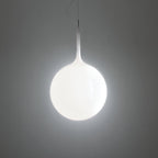 Artemide Castore pendant light, white, Ø 5 1/2 in, glass, E12