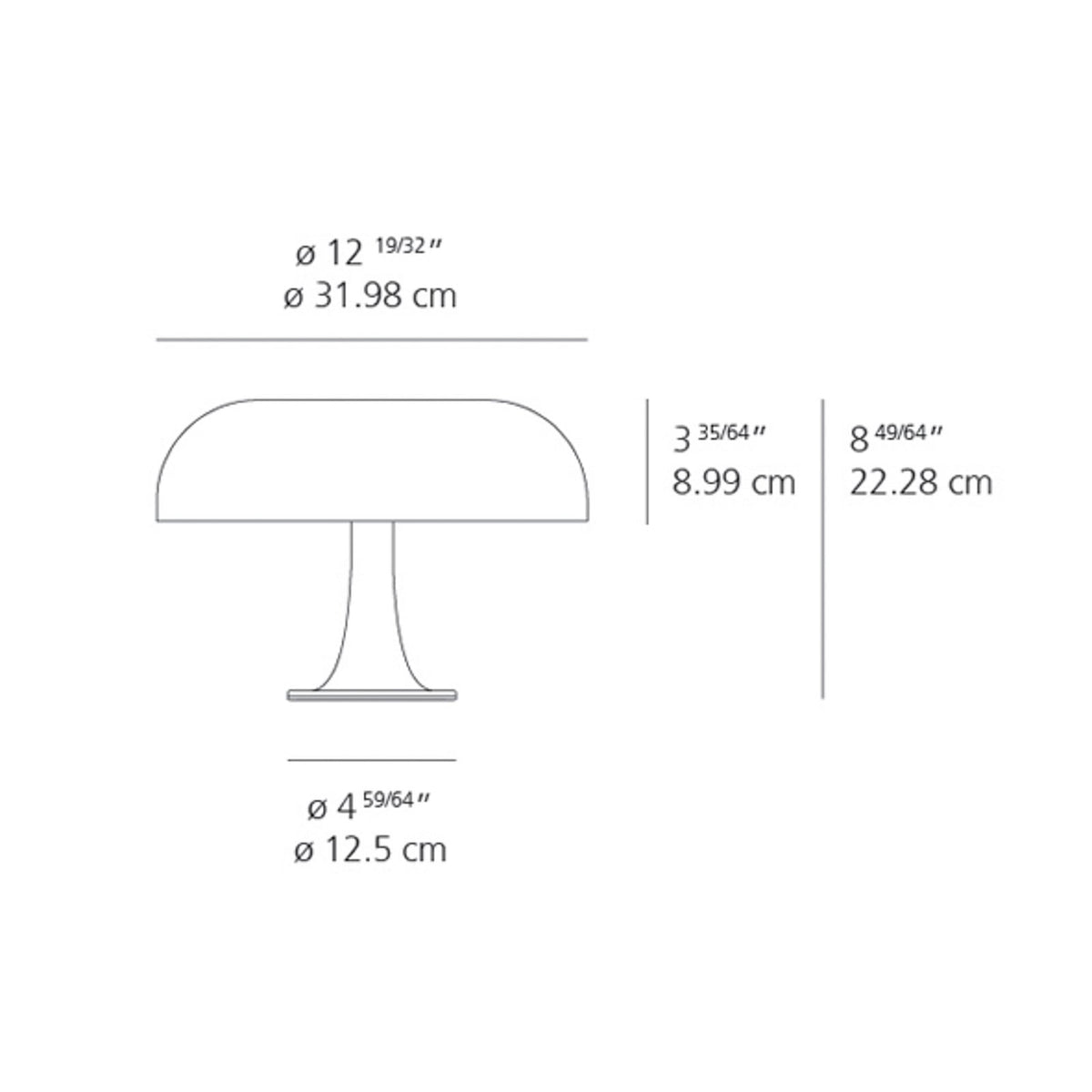 Artemide Nessino table lamp, red, 8 49/64 in, plastic, E12
