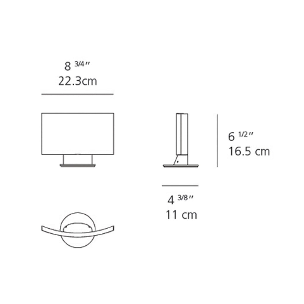 Artemide Surf micro LED wall light, white, 8 3/4 in, dimmable