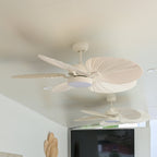 Bali ceiling fan with light, white, Ø 51.96 in, DC, quiet