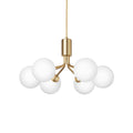 Nuura Apiales 6 pendant light, brushed brass/opal, Ø 19.6 in