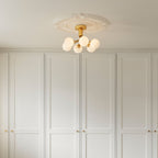 Nuura Apiales 6 ceiling light, brushed brass/opal, Ø 19.6 in