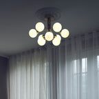 Nuura Apiales 6 ceiling light, brushed brass/opal, Ø 19.6 in