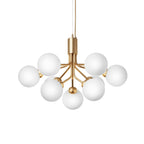 Nuura Apiales 9 pendant light, brushed brass/opal, Ø 23.4 in