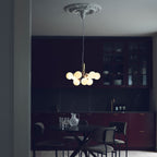 Nuura Apiales 9 pendant light, brushed brass/opal, Ø 23.4 in