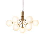Nuura Apiales 9 pendant light, brushed brass/opal, Ø 23.4 in