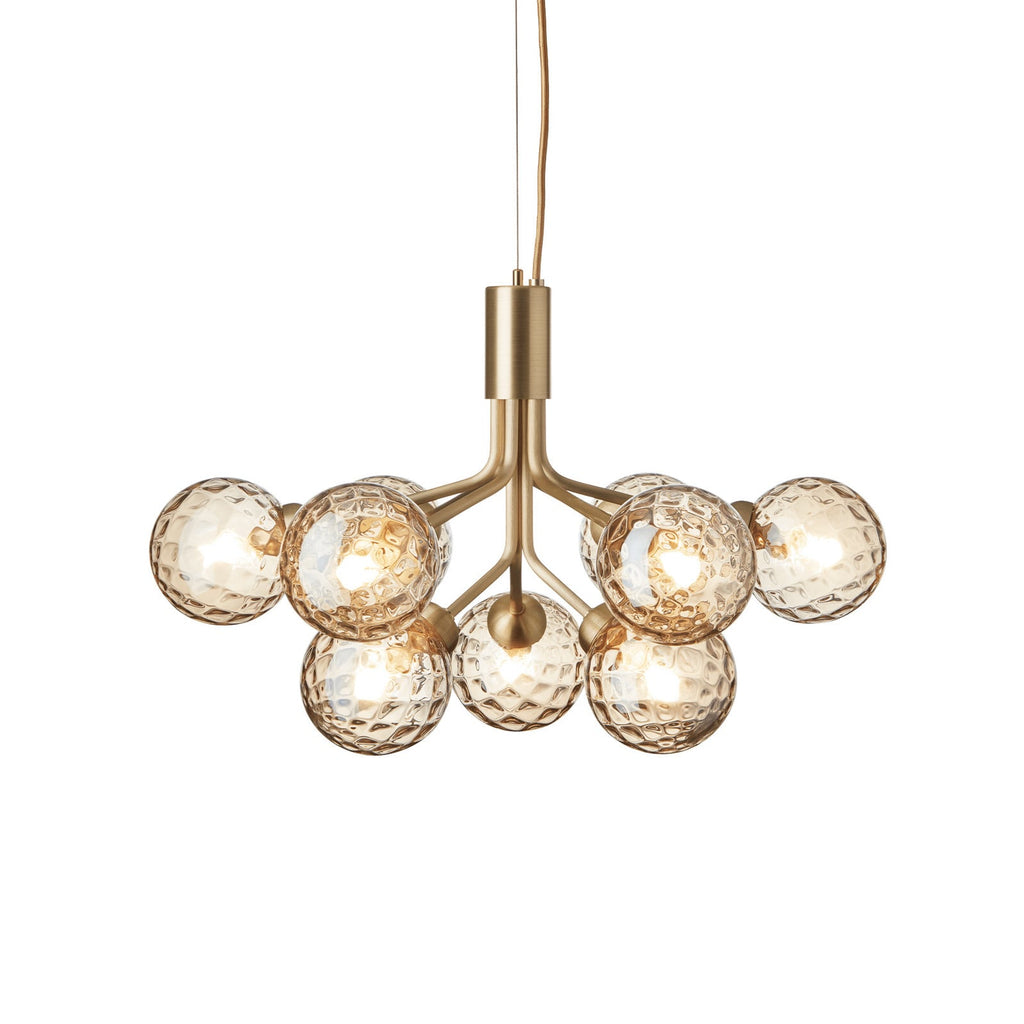 Nuura Apiales 9 hanging light, brushed brass/optic gold, Ø 23.4in