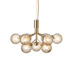 Nuura Apiales 9 hanging light, brushed brass/optic gold, Ø 23.4in