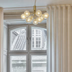 Nuura Apiales 9 hanging light, brushed brass/optic gold, Ø 23.4in