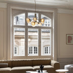 Nuura Apiales 9 hanging light, brushed brass/optic gold, Ø 23.4in