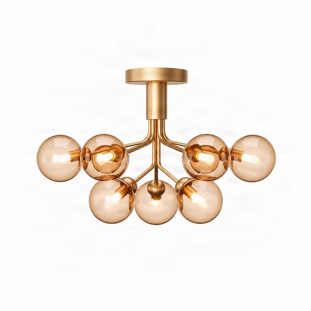Nuura Apiales 9 ceiling light, brushed brass/gold, Ø 23.4 in