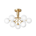 Nuura Apiales 9 ceiling light, brushed brass/opal, Ø 23.4 in