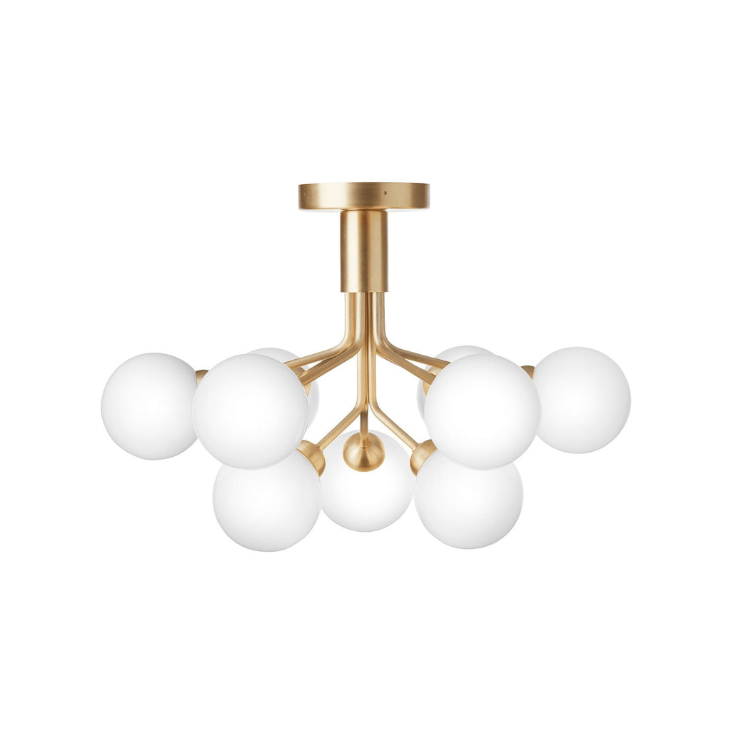 Nuura Apiales 9 ceiling light, brushed brass/opal, Ø 23.4 in