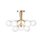 Nuura Apiales 9 ceiling light, brushed brass/opal, Ø 23.4 in
