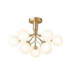 Nuura Apiales 9 ceiling light, brushed brass/opal, Ø 23.4 in