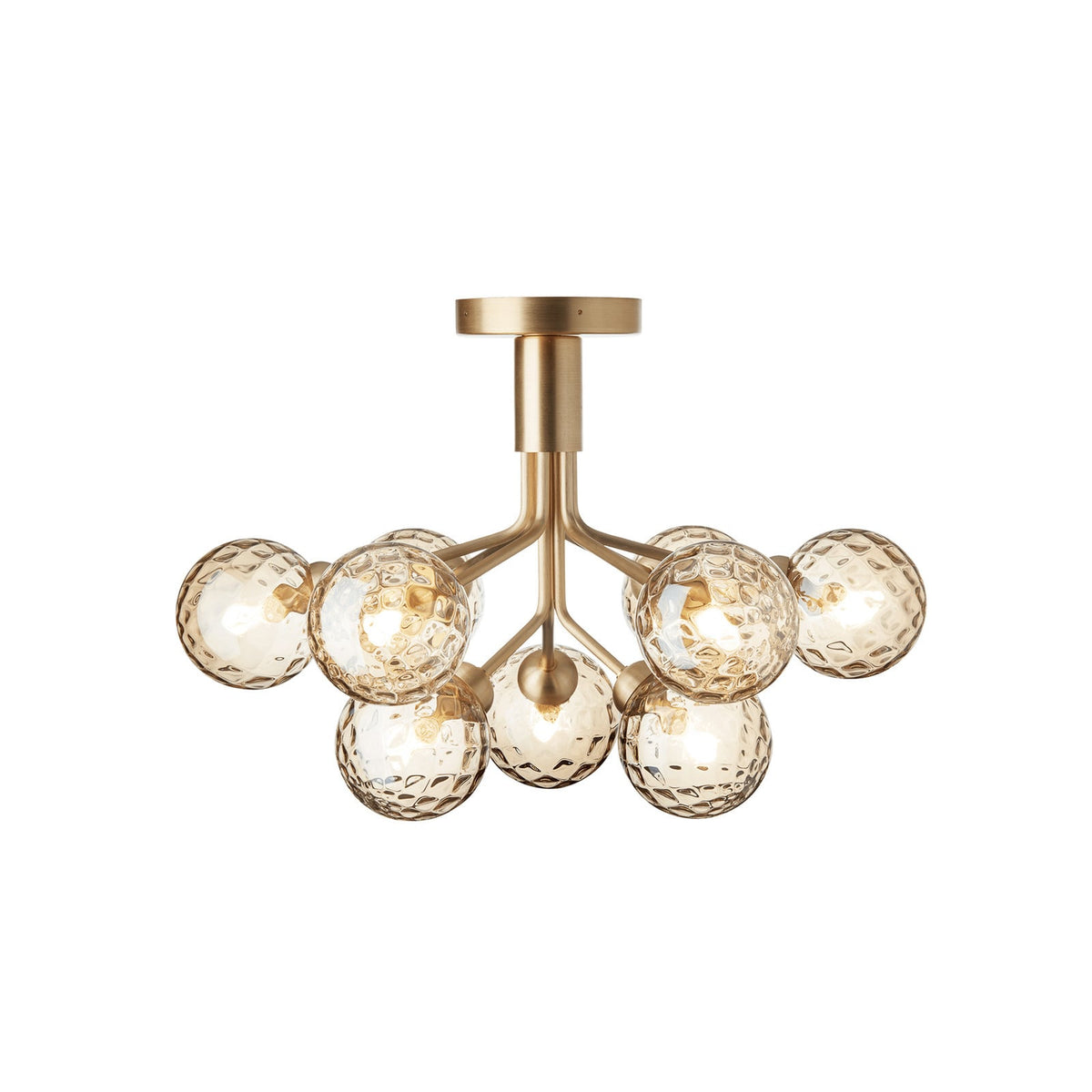 Nuura Apiales 9 ceiling lamp, brushed brass/optic gold, Ø23.4in