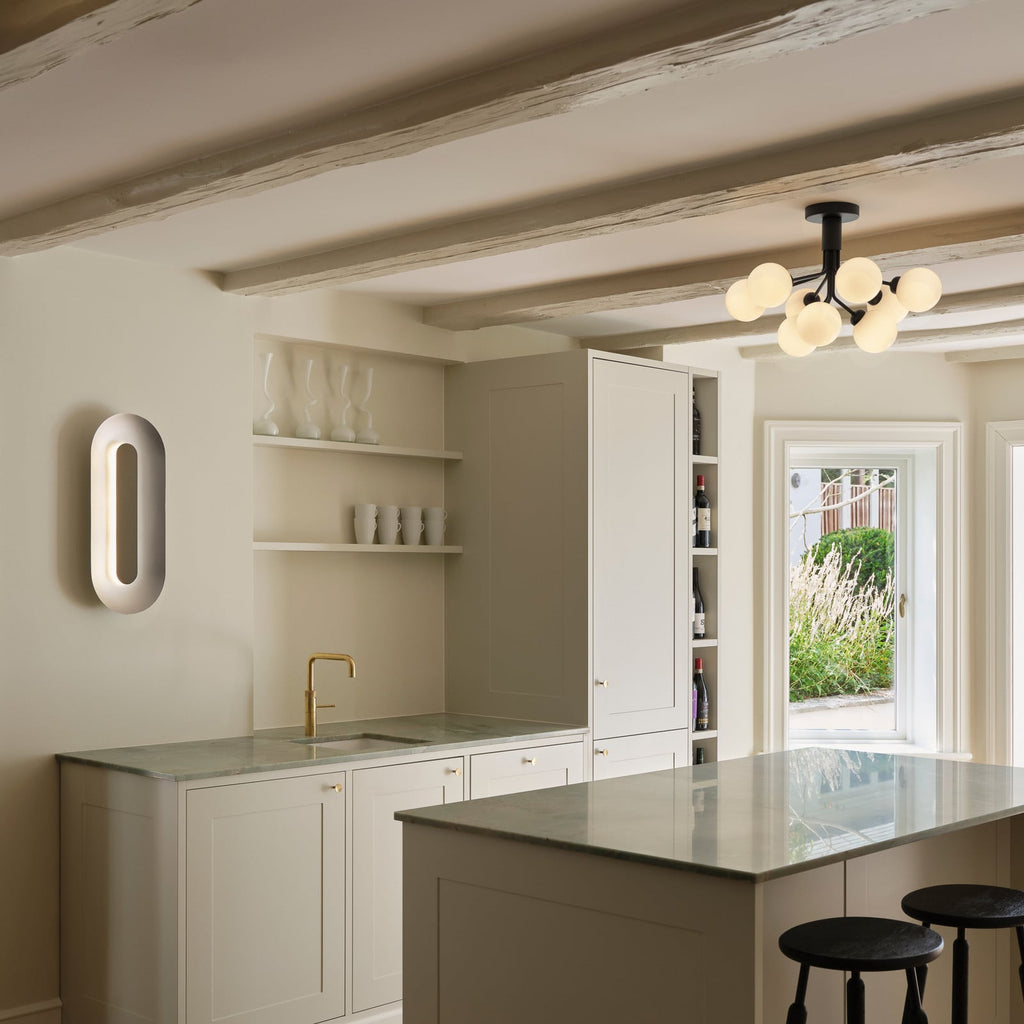 Nuura Apiales 9 ceiling light, satin black/opal, Ø 23.4 in