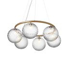 Nuura Miira 6 Circular hanging light, brass/clear glass, Ø 31.5in