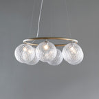 Nuura Miira 6 Circular hanging light, brass/clear glass, Ø 31.5in