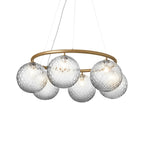 Nuura Miira 6 Circular hanging light, brass/clear glass, Ø 31.5in