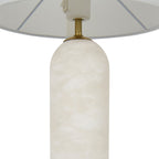 FIRMA table lamp, white, fabric/marble, height 16.5 in, E26/G9