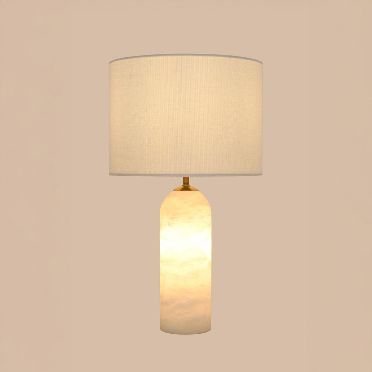 FIRMA table lamp, white, fabric/marble, height 16.5 in, E26/G9